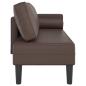 Preview: Chaiselongue mit Kissen Braun Kunstleder