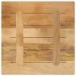Preview: Tischplatte 60x60x2,5 cm Quadratisch Raues Massivholz Mango