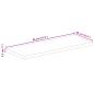 Preview: Tischplatte 80x40x2,5 cm Rechteckig Raues Massivholz Mango