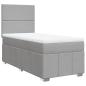 Preview: ARDEBO.de - Boxspringbett mit Matratze Hellgrau 100x200 cm Stoff