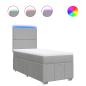 Preview: Boxspringbett mit Matratze Hellgrau 100x200 cm Stoff