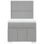 Preview: Boxspringbett mit Matratze Hellgrau 100x200 cm Stoff