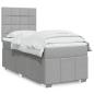 Preview: ARDEBO.de - Boxspringbett mit Matratze Hellgrau 100x200 cm Stoff