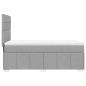 Preview: Boxspringbett mit Matratze Hellgrau 100x200 cm Stoff