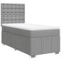 Preview: ARDEBO.de - Boxspringbett mit Matratze Hellgrau 100x200 cm Stoff
