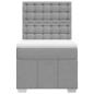 Preview: Boxspringbett mit Matratze Hellgrau 100x200 cm Stoff