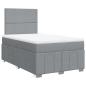 Preview: ARDEBO.de - Boxspringbett mit Matratze Hellgrau 120x190 cm Stoff
