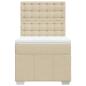 Preview: ARDEBO.de - Boxspringbett mit Matratze Creme 100x200 cm Stoff