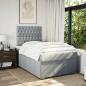 Preview: Boxspringbett mit Matratze Hellgrau 120x190 cm Stoff