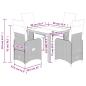 Preview: 5-tlg. Garten-Bistro-Set mit Kissen Braun Poly Rattan