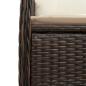 Preview: 5-tlg. Garten-Bistro-Set mit Kissen Braun Poly Rattan