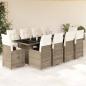 Preview: ARDEBO.de - 11-tlg. Garten-Bistro-Set mit Kissen Beige Poly Rattan