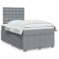 Preview: ARDEBO.de - Boxspringbett mit Matratze Hellgrau 120x190 cm Stoff