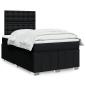 Preview: ARDEBO.de - Boxspringbett mit Matratze Schwarz 120x190 cm Stoff