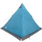 Preview: Tipi-Familienzelt 6 Personen Blau Wasserdicht