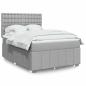 Preview: ARDEBO.de - Boxspringbett mit Matratze Hellgrau 140x190 cm Stoff