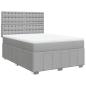Preview: Boxspringbett mit Matratze Hellgrau 140x190 cm Stoff