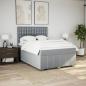 Preview: Boxspringbett mit Matratze Hellgrau 140x190 cm Stoff