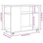Preview: Beistelltisch mit Rollen Weiß 70x35x60 cm Holzwerkstoff