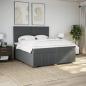 Preview: Boxspringbett mit Matratze Dunkelgrau 200x200 cm Stoff