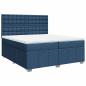 Preview: Boxspringbett mit Matratze Blau 200x200 cm Stoff