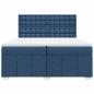 Preview: Boxspringbett mit Matratze Blau 200x200 cm Stoff