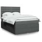 Preview: ARDEBO.de - Boxspringbett mit Matratze Dunkelgrau 140x190 cm Stoff