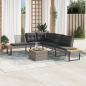 Preview: 2-tlg. Garten-Sofagarnitur mit Kissen Grau Poly Rattan Akazie