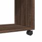 Preview: Beistelltisch mit Rollen Braun Eiche 70x35x60 cm Holzwerkstoff