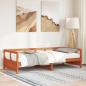 Preview: ARDEBO.de - Tagesbett ohne Matratze Wachsbraun 90x200 cm Massivholz Kiefer