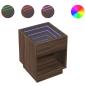 Preview: Nachttisch mit Infinity-LED Braun Eichen-Optik 40x40x50 cm
