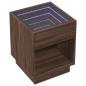 Preview: Nachttisch mit Infinity-LED Braun Eichen-Optik 40x40x50 cm