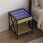 Preview: ARDEBO.de - Nachttisch mit Infinity-LED Sonoma-Eiche 40x40x49 cm