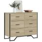 Preview: ARDEBO.de - Kommode Sonoma-Eiche 91x35,5x74,5 cm Holzwerkstoff