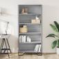Preview: Bücherregal Grau Sonoma 80x31x169 cm Holzwerkstoff