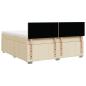 Preview: Boxspringbett mit Matratze Creme 180x200 cm Stoff
