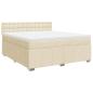 Preview: Boxspringbett mit Matratze Creme 180x200 cm Stoff