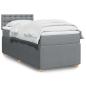 Preview: ARDEBO.de - Boxspringbett mit Matratze Hellgrau 80x200 cm Stoff