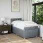 Preview: Boxspringbett mit Matratze Hellgrau 80x200 cm Stoff