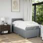 Preview: Boxspringbett mit Matratze Hellgrau 90x200 cm Stoff