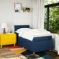 Preview: Boxspringbett mit Matratze Blau 90x200 cm Stoff