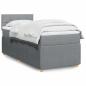 Preview: ARDEBO.de - Boxspringbett mit Matratze Hellgrau 100x200 cm Stoff