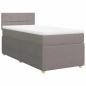 Preview: ARDEBO.de - Boxspringbett mit Matratze Taupe 100x200 cm Stoff