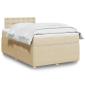 Preview: ARDEBO.de - Boxspringbett mit Matratze Creme 120x190 cm Stoff