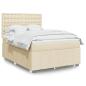 Preview: ARDEBO.de - Boxspringbett mit Matratze Creme 160x200 cm Stoff