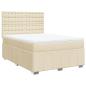 Preview: Boxspringbett mit Matratze Creme 160x200 cm Stoff