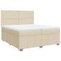 Preview: Boxspringbett mit Matratze Creme 200x200 cm Stoff