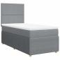 Preview: Boxspringbett mit Matratze Hellgrau 90x200 cm Stoff
