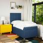 Preview: Boxspringbett mit Matratze Blau 90x200 cm Stoff