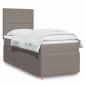Preview: ARDEBO.de - Boxspringbett mit Matratze Taupe 100x200 cm Stoff